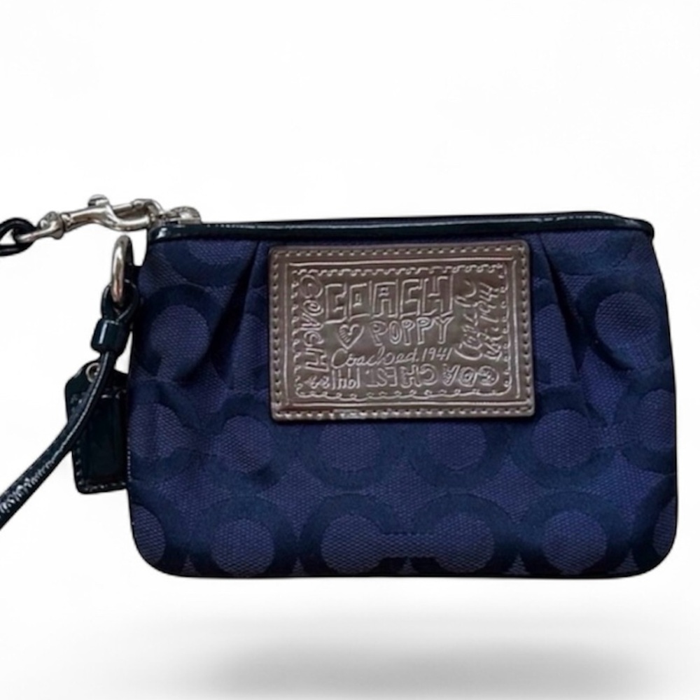 Coach‎ Poppy Signature Navy Blue Wristlet – Style No. F48115